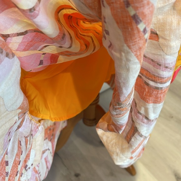 FARM Rio NWT Scoop Neck Maxi Dress in Orange/ yellow. - Picture 9 of 11